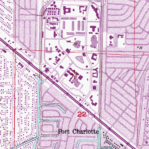 Topographic Map of Promenades Mall, FL
