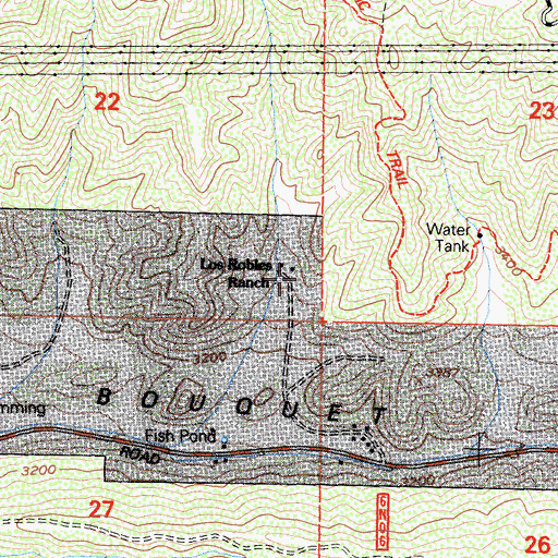 Topographic Map of Los Robles Ranch, CA