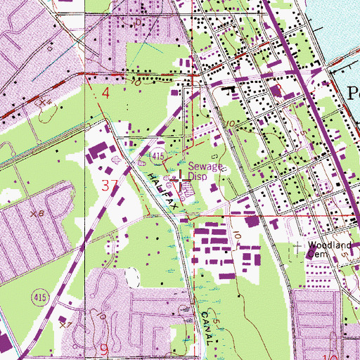 Topographic Map of Port Orange Wastewater Treatment Plant, FL