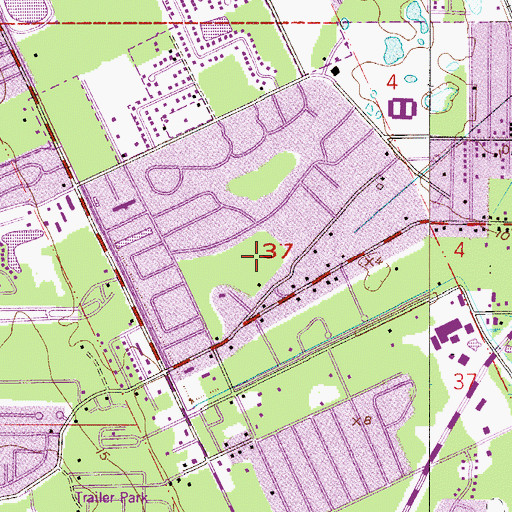 Topographic Map of Sugar Mill Botanical Gardens, FL