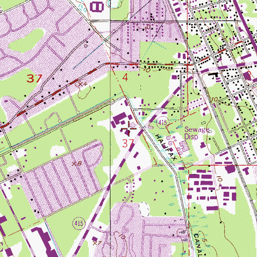 Topographic Map of Port Orange Post Office, FL