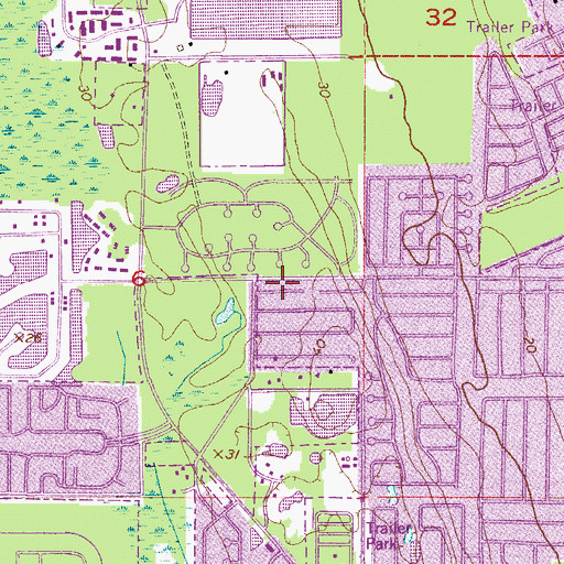 Topographic Map of Gray Acres Mobile Home Park, FL