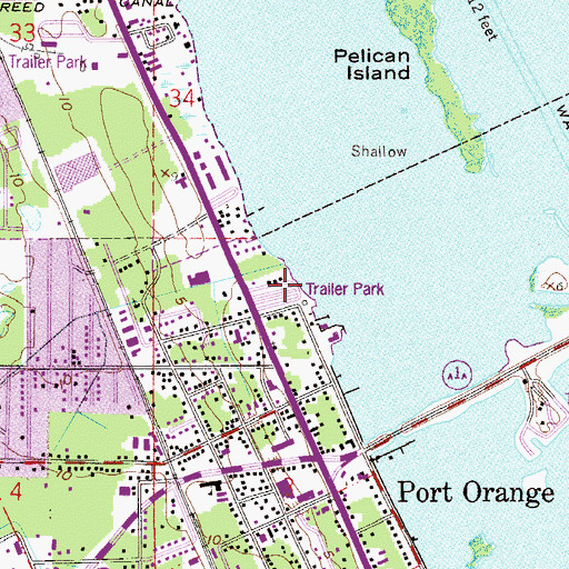 Topographic Map of Halifax Trailer Park, FL