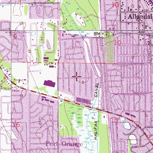 Topographic Map of Maplewood Mobile Estates, FL