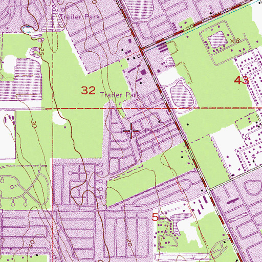 Topographic Map of Elmwood Mobile Home Park, FL