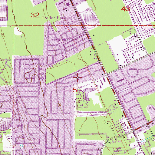 Topographic Map of Lighthouse Pointe at Daytona Beach Mobile Home Park, FL