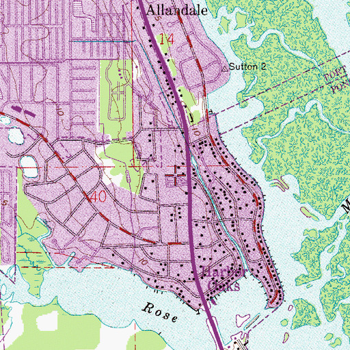 Topographic Map of Live Oak Mobile Village, FL