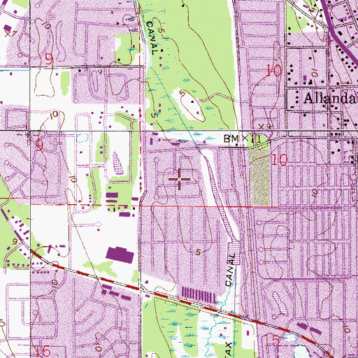 Topographic Map of Treasure Isle Estates Mobile Home Park, FL