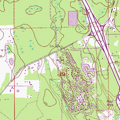 Topographic Map of New Hope Baptist Church, FL