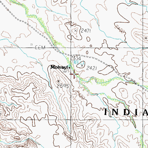 Topographic Map of Moivayi, AZ