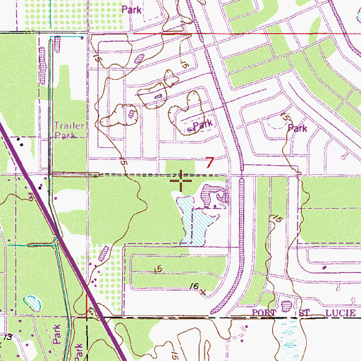 Topographic Map of Holy Family Catholic Church, FL