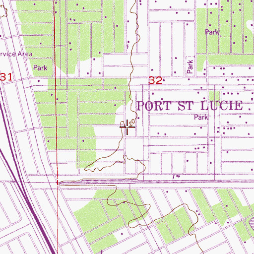 Topographic Map of Saint Lucie Presbyterian Church, FL