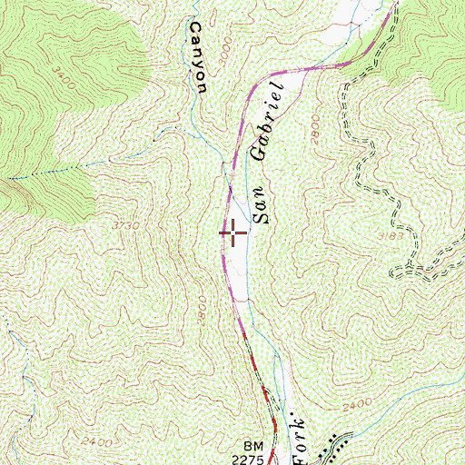 Topographic Map of Lost Canyon, CA