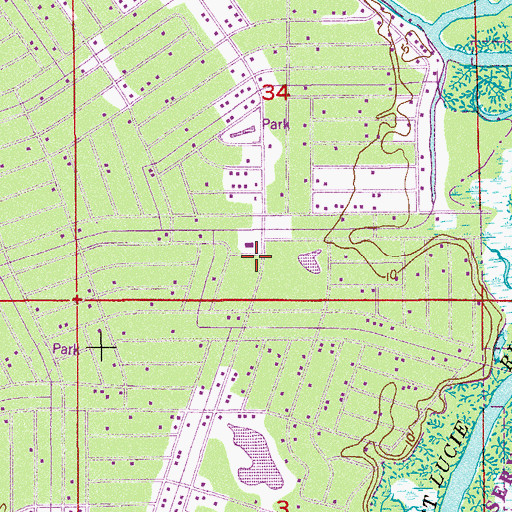 Topographic Map of Treasure Coast Christian Church Disciples of Christ, FL