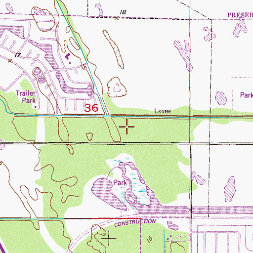 Topographic Map of Walton Road Baptist Church, FL