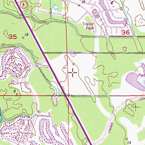 Topographic Map of Village Green Shopping Center, FL