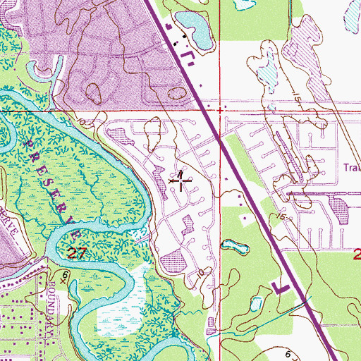 Topographic Map of Spanish Lakes Riverfront Mobile Home Park, FL