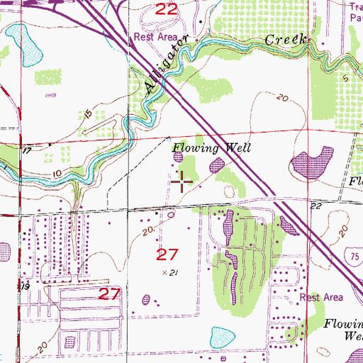 Topographic Map of Saint Johns Golf and Country Club, FL