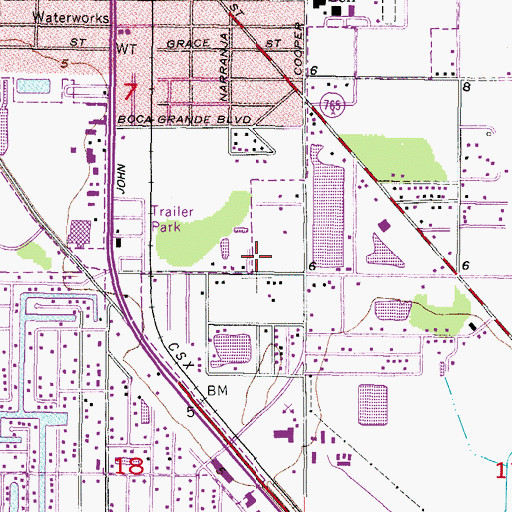 Topographic Map of Anchorage Mobile Home Park, FL