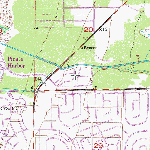 Topographic Map of Burnt Store Colony Mobile Home Park, FL