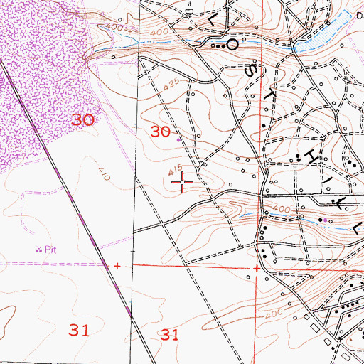 Topographic Map of Lost Hills, CA