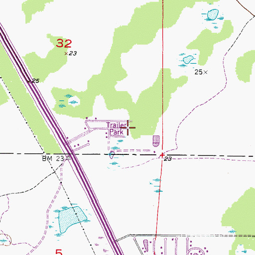 Topographic Map of Tropical Palms Mobile Home Park, FL