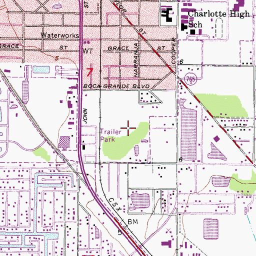 Topographic Map of Emerald Lake Mobile Home Community, FL