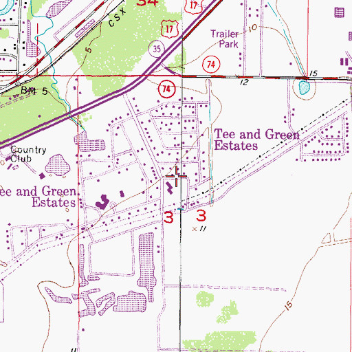 Topographic Map of Eastside Baptist Church, FL