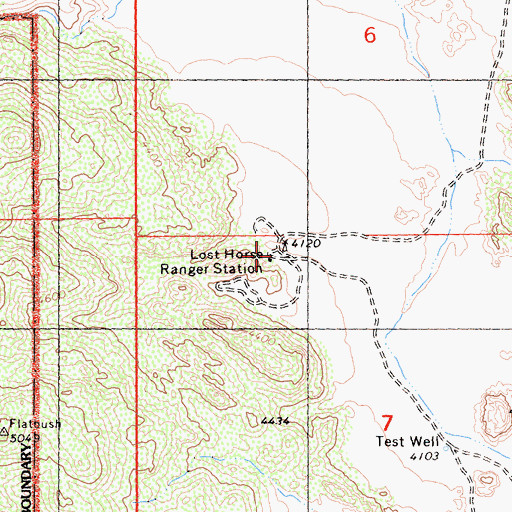 Topographic Map of Lost Horse Ranger Station, CA