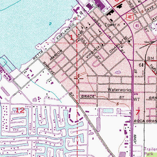 Topographic Map of Peace River Baptist Church, FL