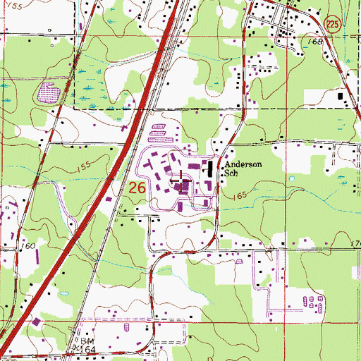 Topographic Map of Lawtey Correctional Institution, FL