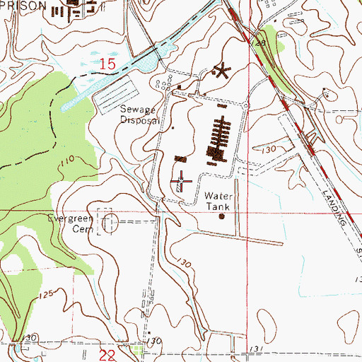 Topographic Map of Florida State Prison - West Unit, FL