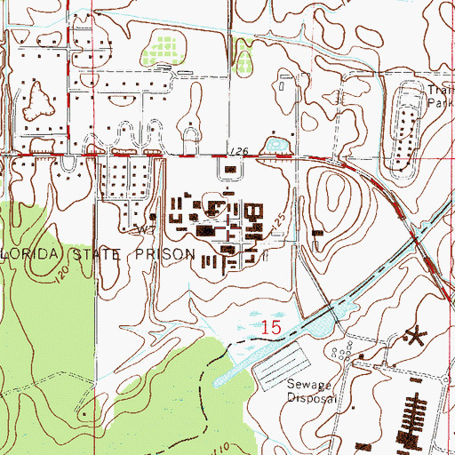 Topographic Map of Union Correctional Institution, FL