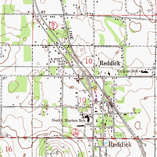 Topographic Map of United Baptist Church, FL