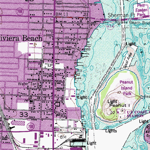 Topographic Map of Pelican Pier Marina, FL