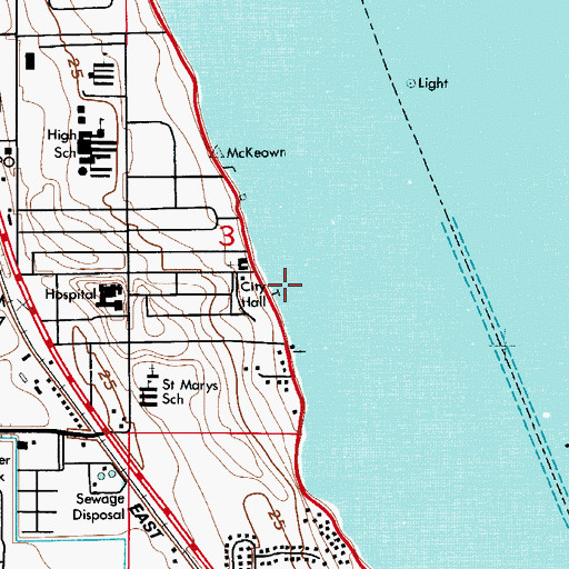 Topographic Map of Indian River Yacht Club Marina, FL