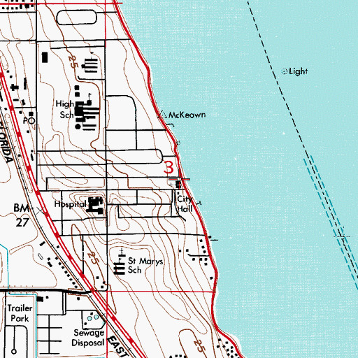 Topographic Map of Rockledge Presbyterian Church, FL
