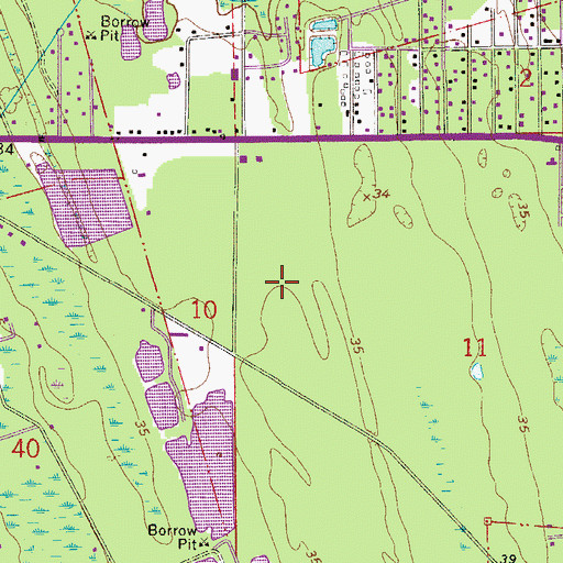 Topographic Map of Saint Johns River Community College Saint Augustine Campus Library, FL
