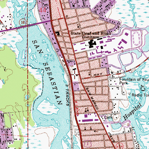 Topographic Map of Saint Johns County Public Library System Main Branch, FL