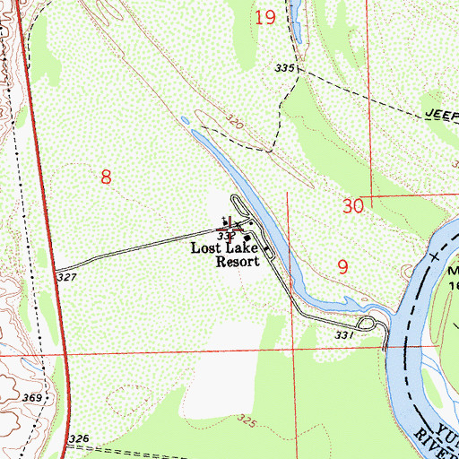 Topographic Map of Lost Lake Resort, CA