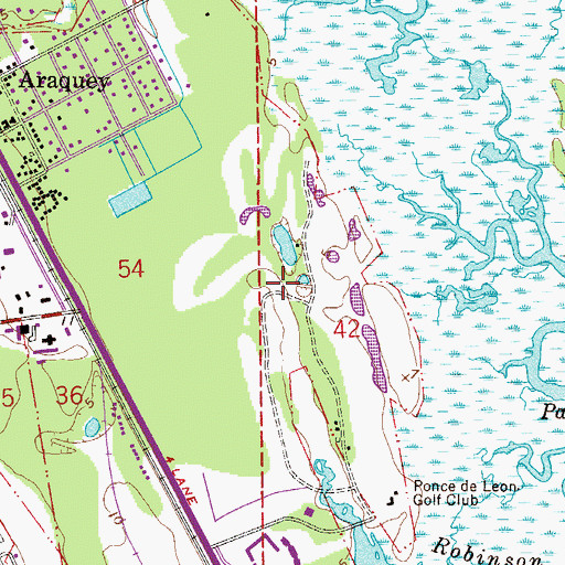 Topographic Map of The Club at Winstontrails, FL