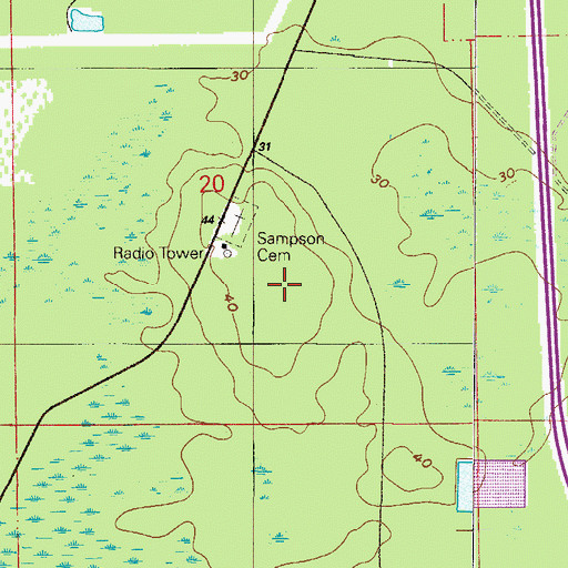 Topographic Map of The Course at Westland, FL