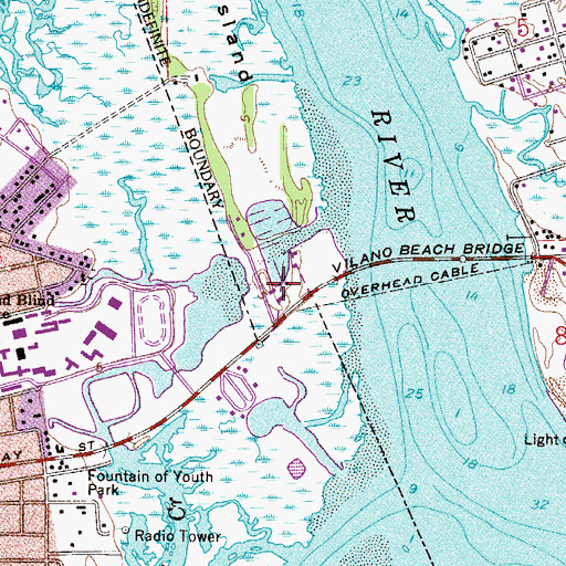 Topographic Map of Camachee Cove Yacht Harbor, FL