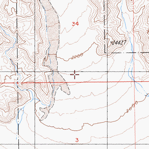 Topographic Map of Lost Palms Canyon, CA