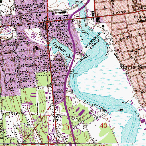 Topographic Map of English Landing Marina, FL
