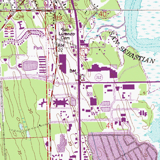 Topographic Map of Fish Island Marina, FL