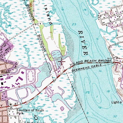 Topographic Map of Saint Augustine Yacht Club Marina, FL