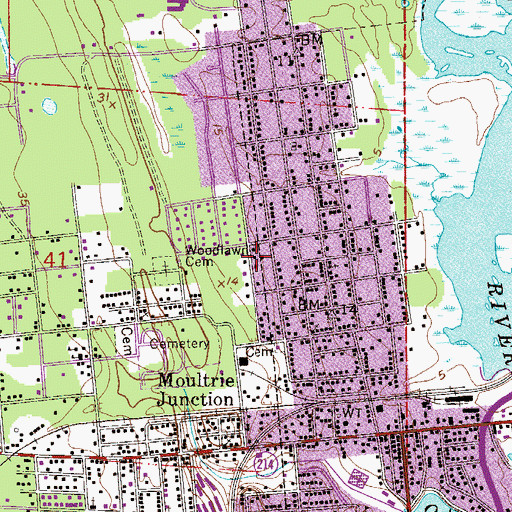 Topographic Map of Bernards Trailer Park, FL