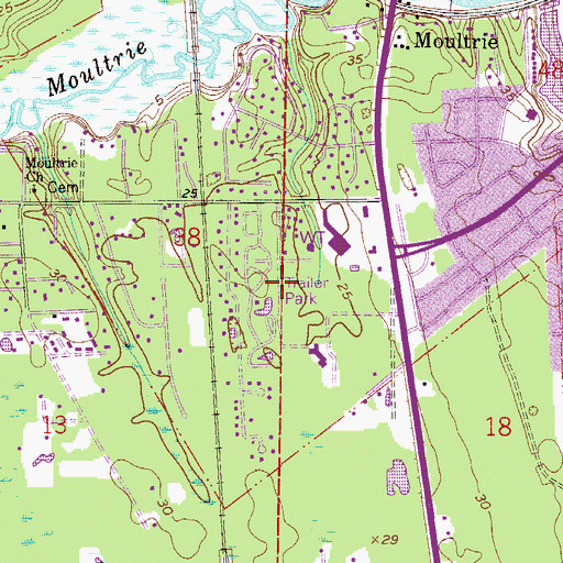 Topographic Map of Breezy Brae Mobile Home Park, FL