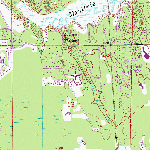 Topographic Map of Easy Street Mobile Home Park, FL